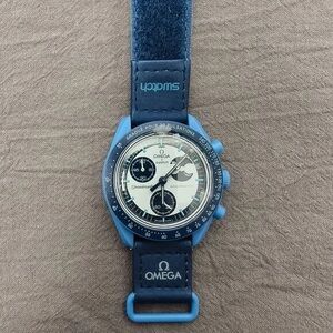 NWT Swatch x Omega TO THE Super Blue Moonphase Watch (In Box)